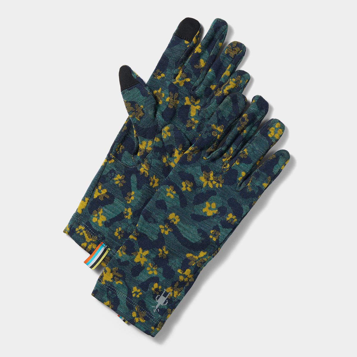 Thermal Merino Glove Dark Teal Wild Blossom - ver - 1