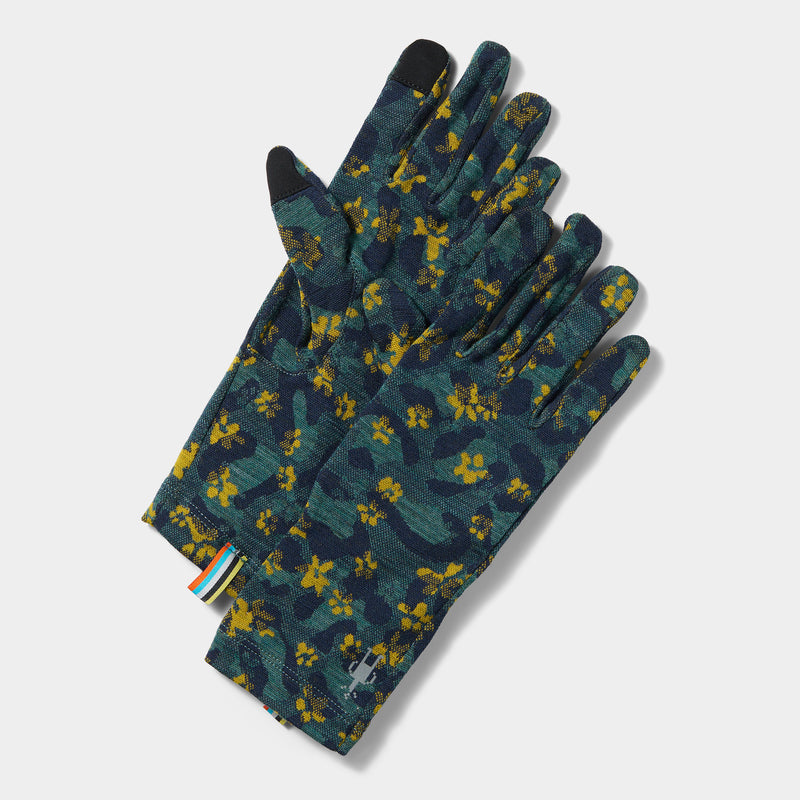 Thermal Merino Glove - Dark Teal Wild Blossom / L
