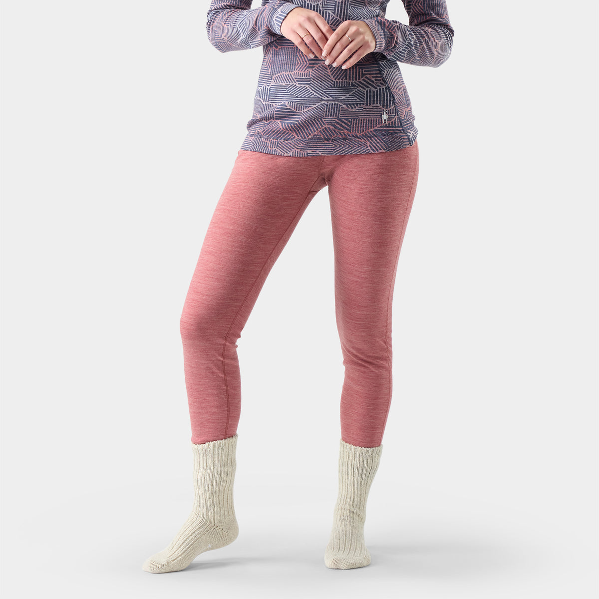Women's Classic Thermal Merino Base Layer Bottom Rosewood Heather - ver - 1
