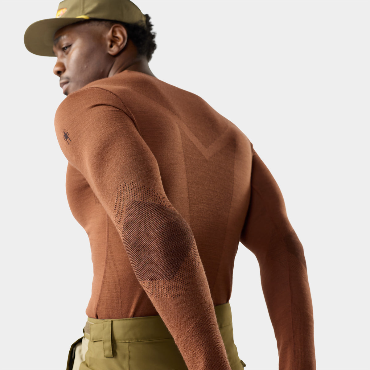 Men's Intraknit™ Thermal Merino Base Layer Crew Burnt Sienna-Dark Mink - 3
